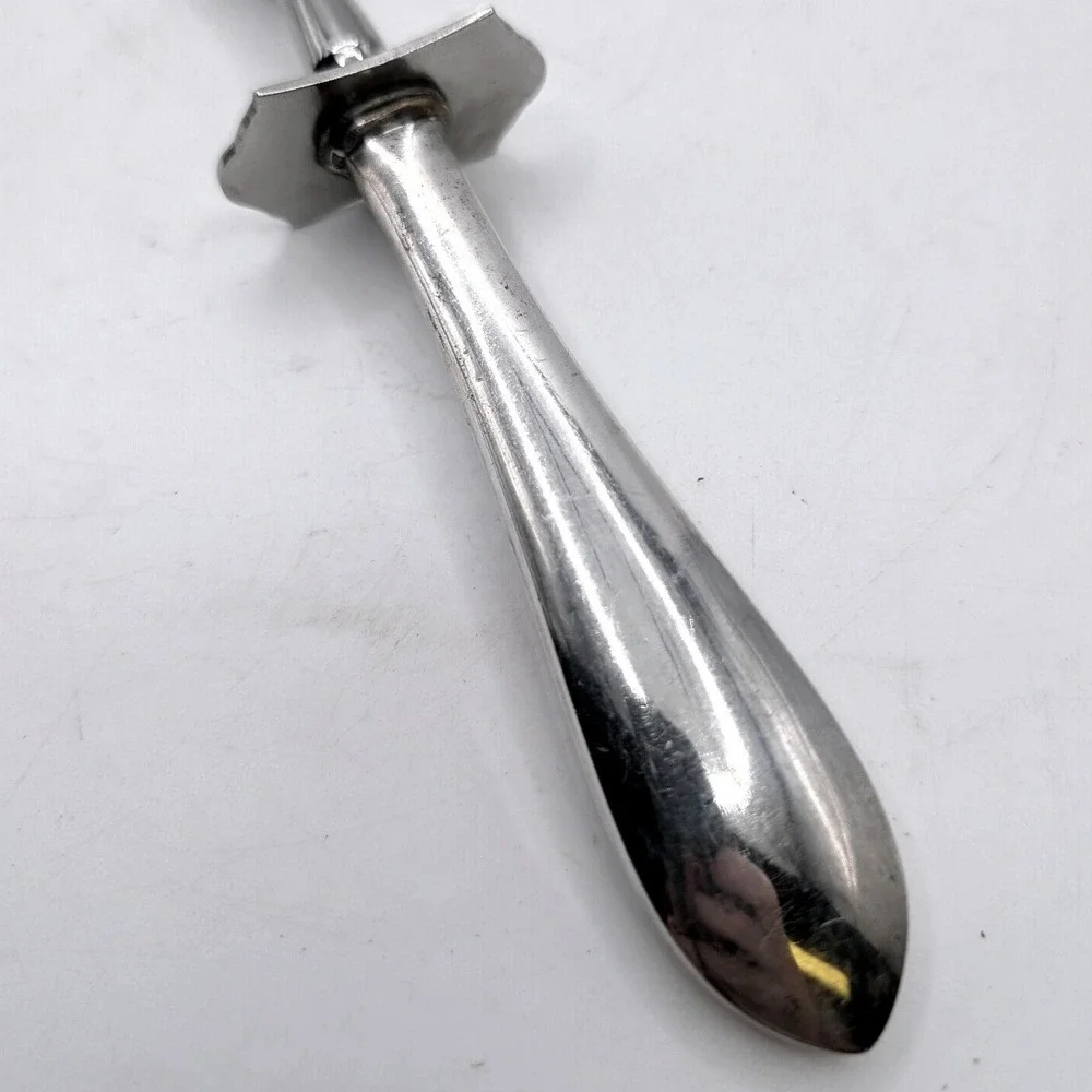 Vtg Web Silver Co Carving Fork Sterling Silver Handle Meat Server 10in Stainless